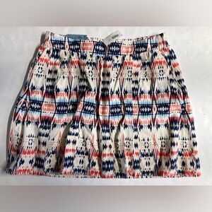 Women’s Aztec Print Mini Skirt, Old Navy, Size XS, Cream/Blue/Orange, NWT